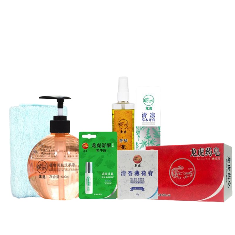 龙虎清凉家庭套装 防暑降温礼盒夏季高温慰问礼品驱蚊止痒清凉套装 单套装