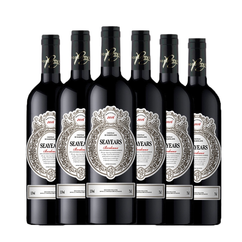 [6支装]法国进口 茜娅丝黛尔雅干红葡萄酒 法国红酒进口 750ml*6支 箱装