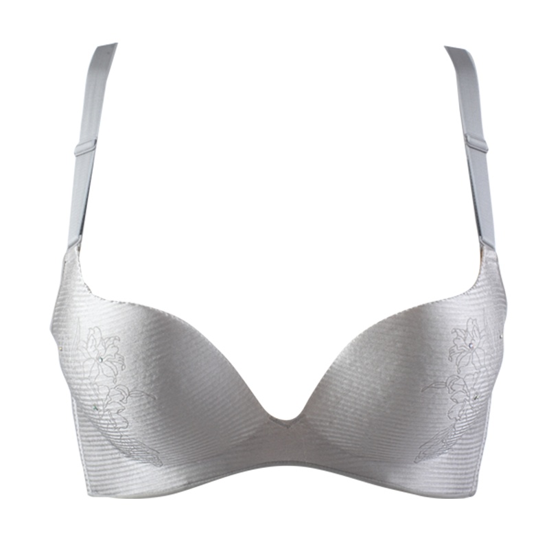 都市丽人简约纯色光面轻薄无痕女士美背内衣胸罩聚拢文胸