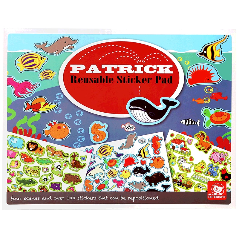 特宝儿(Topbright) 动物静电贴 3岁以上儿童男孩女孩卡通贴纸玩具 可反复撕贴静电贴 130538