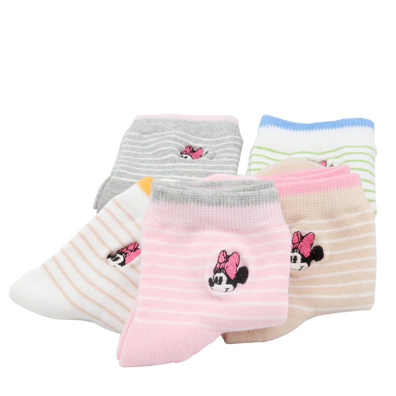 迪士尼婴童袜儿童袜子春季秋季薄款夏季网眼袜男童女童女孩公主袜宝宝纯棉5双装2-12岁以上