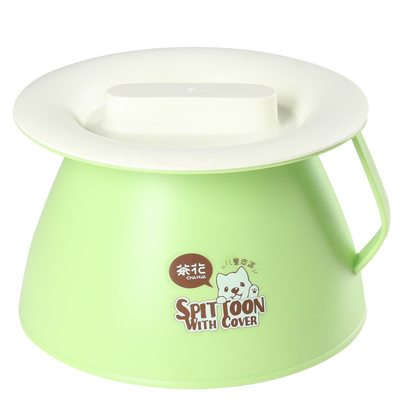 茶花痰盂塑料加厚儿童家用便盆尿壶坐便器男女带盖小号成人尿盆尿桶 2006(绿色)