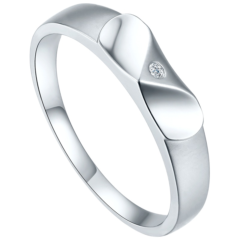 ZHOULIUFU周六福 珠宝18K金永恒心约系列情侣钻石戒指 I-J钻石戒女士款精致钻戒-知心1386