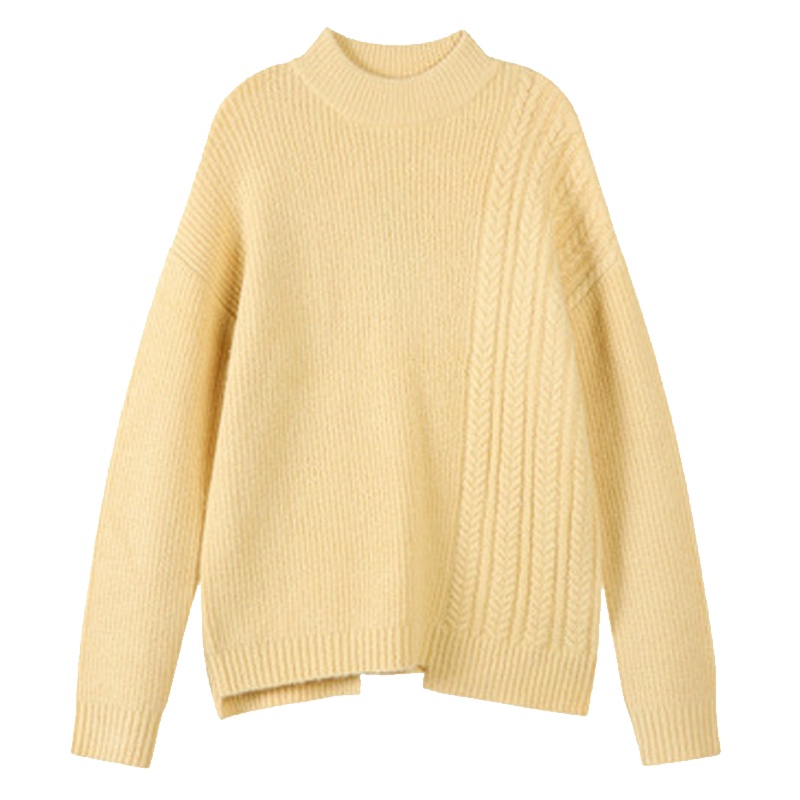 【专柜同款】上新白色长袖针织衫套头2019春秋季新款女装韩版时尚宽松小个子保暖毛衣20015656