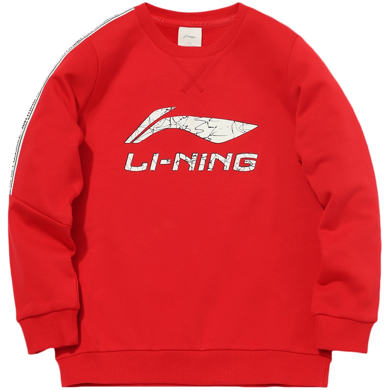 李宁童装卫衣男小大童官方秋冬套头潮流长袖圆领休闲时尚运动服
