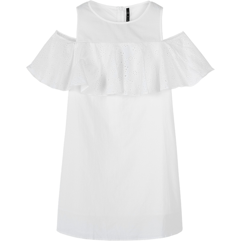 森马连衣裙女2019流行夏天裙子白色纯色裙子甜美女装仙女超仙甜美