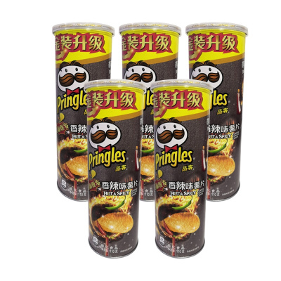 品客薯片香辣味110g*5罐Pringles薯片儿童膨化聚会零食