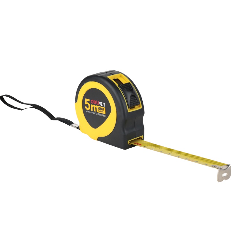 得力 8206 钢卷尺工程尺测量尺绘图尺刻度尺 5米碳钢尺