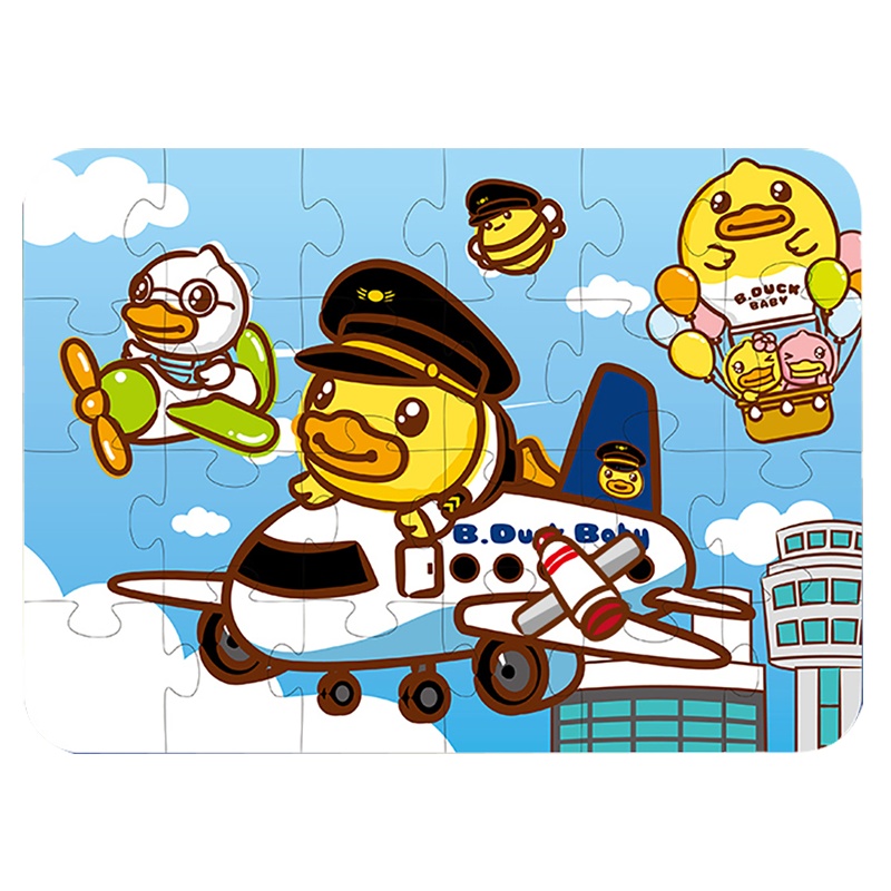 B.Duck小黄鸭UNIFUN进阶大块拼图幼儿童益智2玩具3女宝宝4男孩5岁