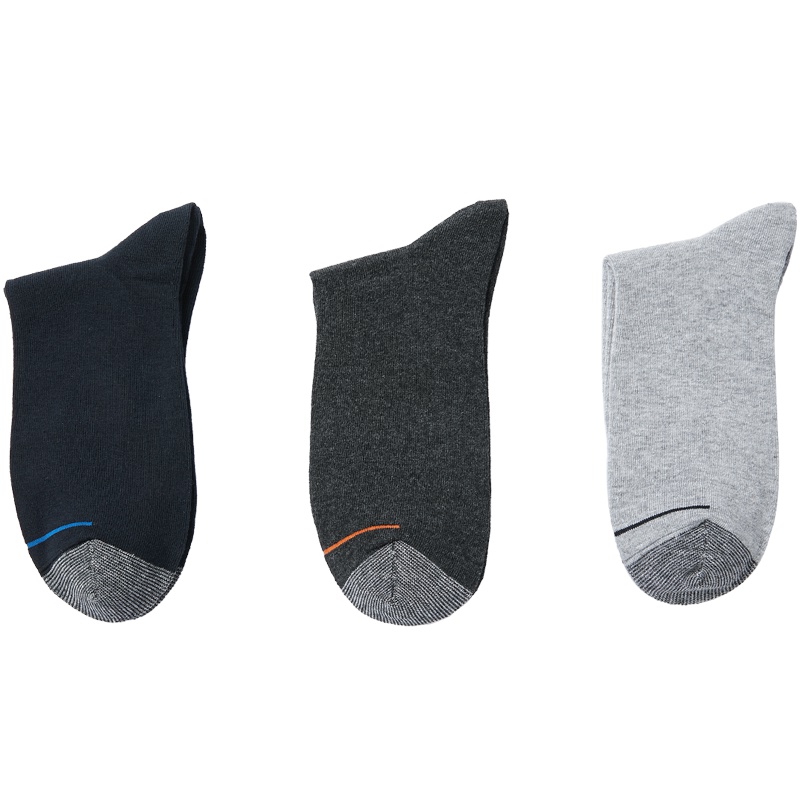 HLA海澜之家三双装简单易搭袜子健康棉商务舒适绅士中筒袜HZACJ3R051A