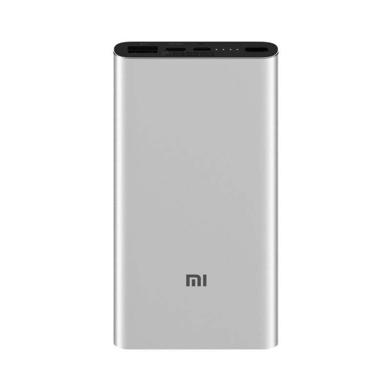 小米(mi)移动电源3 10000mAh USB-C双向快充版超薄便携大容量快充迷你金属冲电充电宝 银色