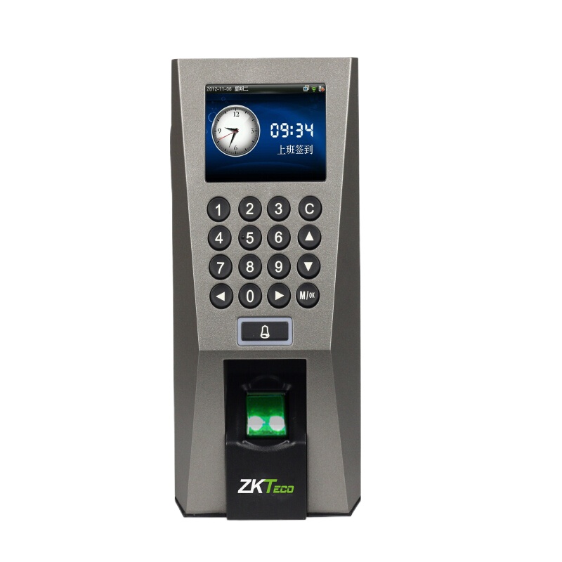 中控智慧（ZKTeco） F18 指纹门禁机考勤一体机 2.4寸 彩屏门禁 包含单考勤安装（双门）