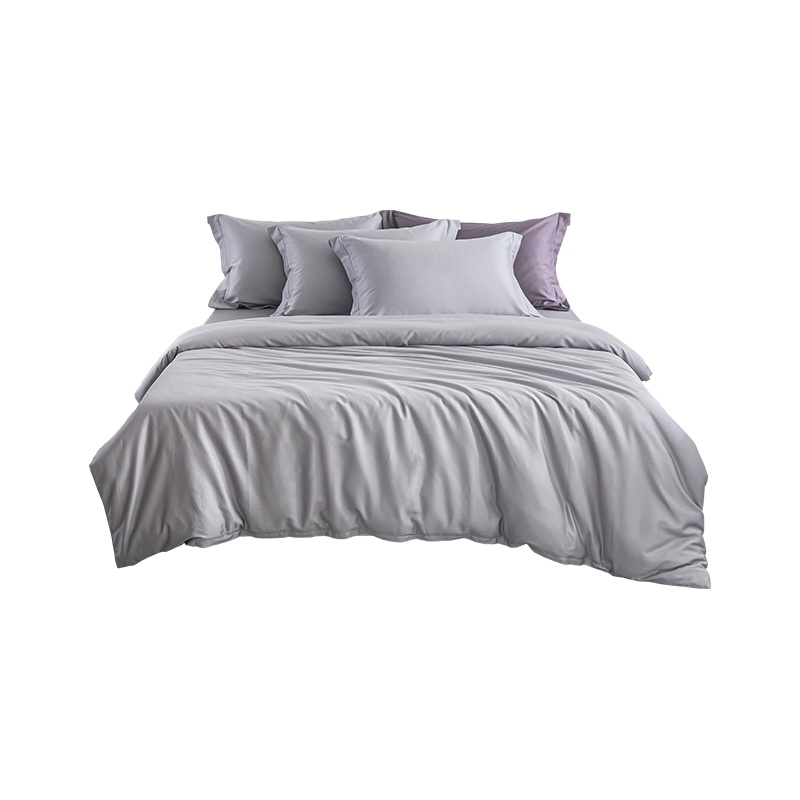 茜茜公主60支60S高支高密全棉纯色贡缎简约风床单式床上四件套件