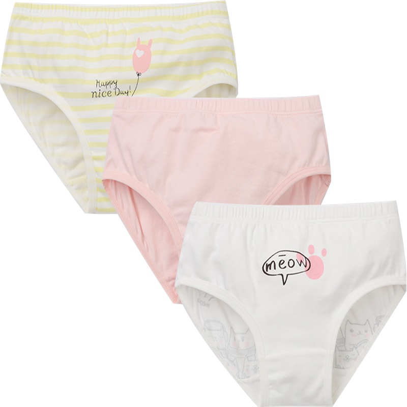 小红豆儿童内裤女童三角内裤宝宝棉质短裤三条装内裤女童柔软舒适内裤