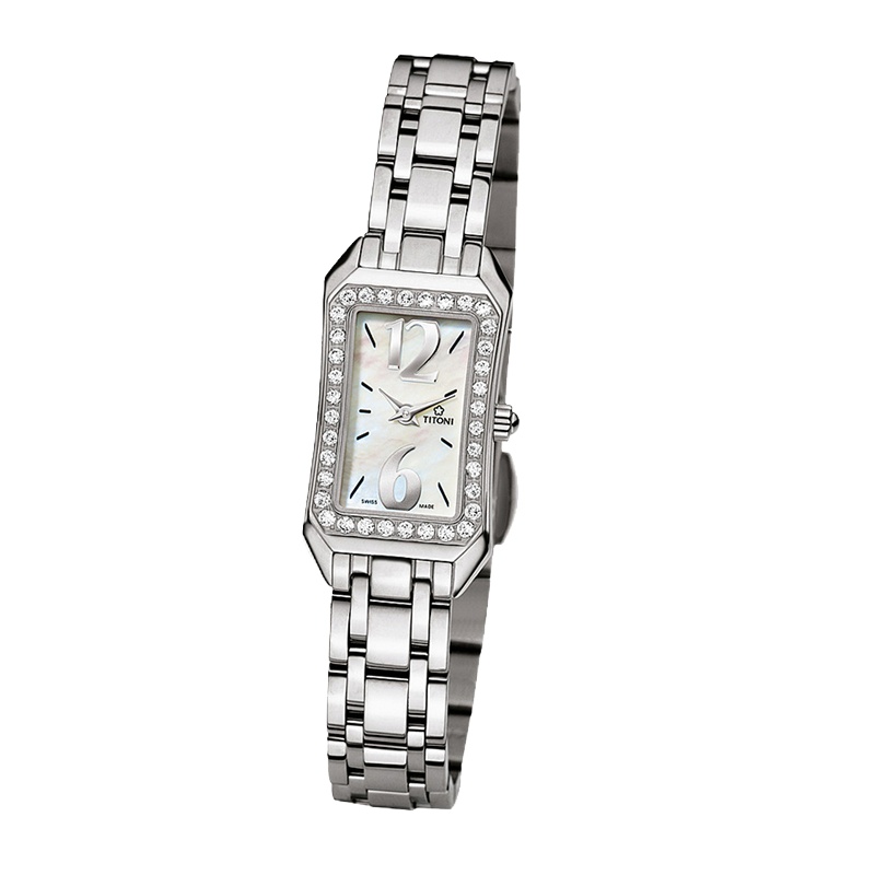 TITONI梅花优雅伊人女士石英表TQ42923S-DB-028