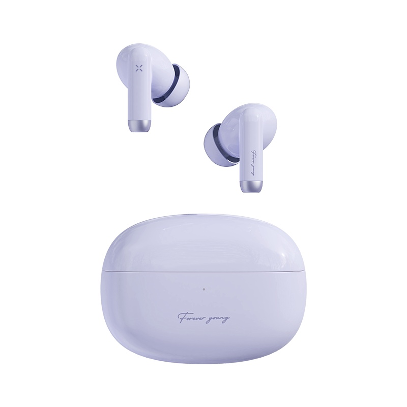 漫步者×冇心联名Fitpods降噪蓝牙耳机新款高端女生入耳式真无线耳机适用于iphone华为oppo-灰紫