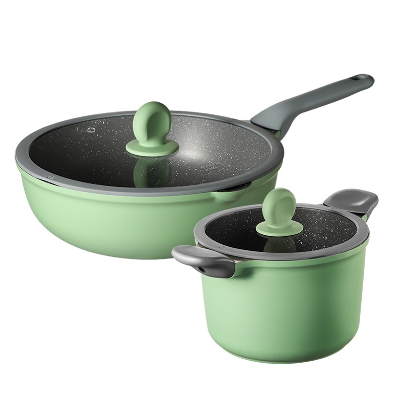 炊大皇竹青石不粘两件套炒锅30汤锅 ZQSCGTG