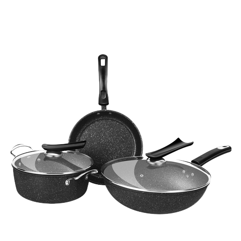 麦饭石 锅具三件套