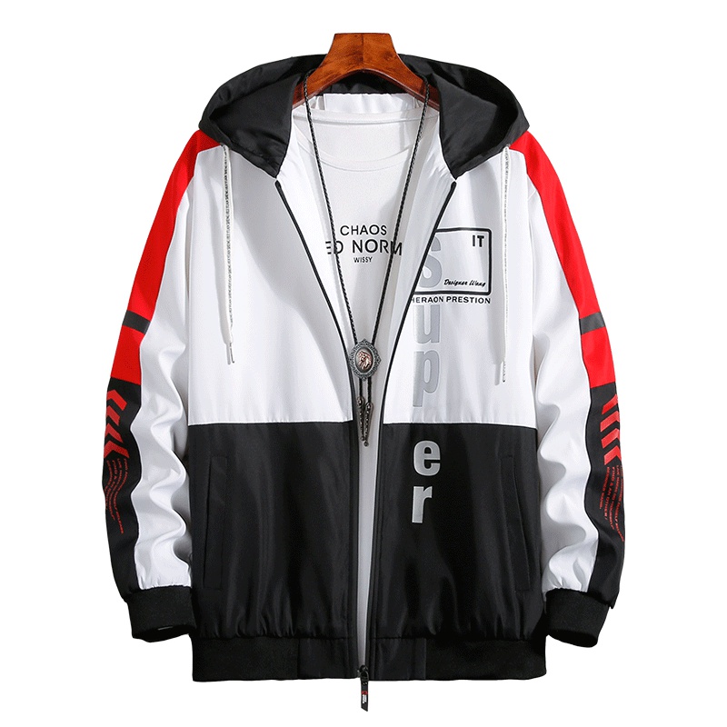 花花公子(PLAYBOY ICON)潮牌男士秋季连帽夹克外套J1905