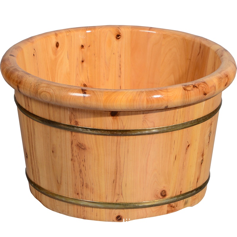 [规格:41*41*25.5]足浴盆木质洗脚盆_香柏木足浴泡脚桶木盆家用木质洗脚盆双人足疗小实木保温成人