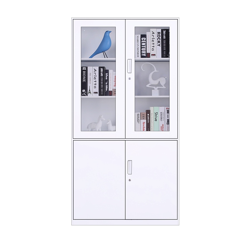 苏美特文件柜办公柜钢制铁皮资料档案储物拆装柜薄边大器械纯白色加厚款