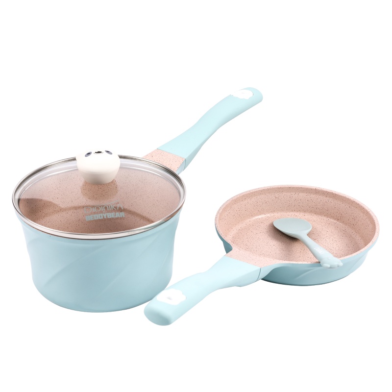 迪迪尼卡(Didinika)杯具熊乖乖熊宝宝辅食锅不粘锅小奶锅婴儿多功能煎煮一体锅煎锅奶锅套锅汤锅