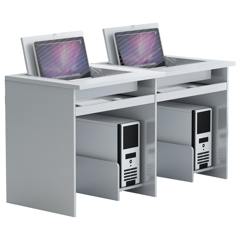 创世人 机房电脑桌学校多媒体翻转电脑台式桌机房培训教室学生时尚课桌定制 六边形