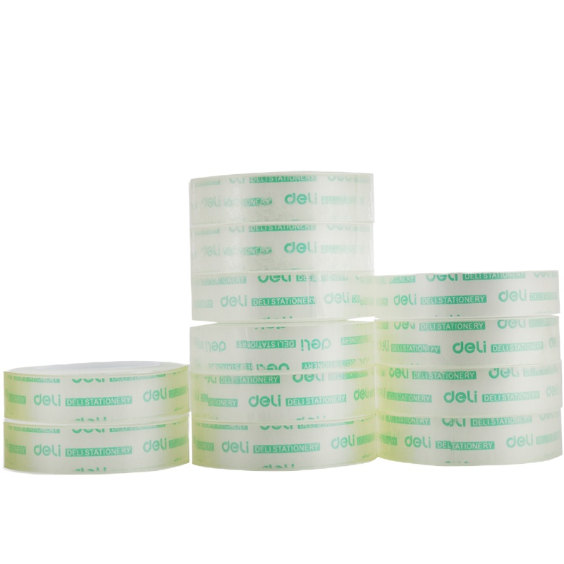 得力(deli)30015 高透易撕学生文具小胶带 12mm*30y(27.4米) 12卷装