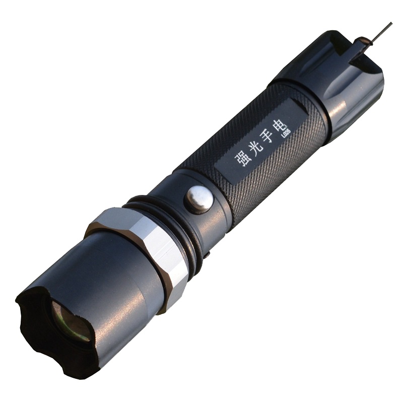 [规格:射程200-500米]强光手电筒 led手电筒变焦调光骑行充电套装 铝合金多功能