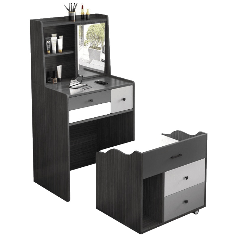 现代简约梳妆台卧室多功能创意迷你小化妆桌简约小户型收纳一体 儒雅色 整装安心抵
