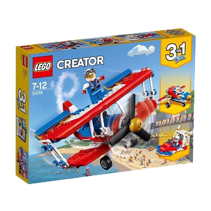 乐高(LEGO)Creator 创意百变 超胆侠特技飞机 31076 塑料积木玩具 200颗 7-12岁