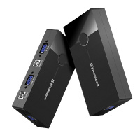 绿联(UGREEN) KVM切换器 VGA视频切屏器 二进一出电脑显示器监控鼠标键盘USB打印机共享器30357