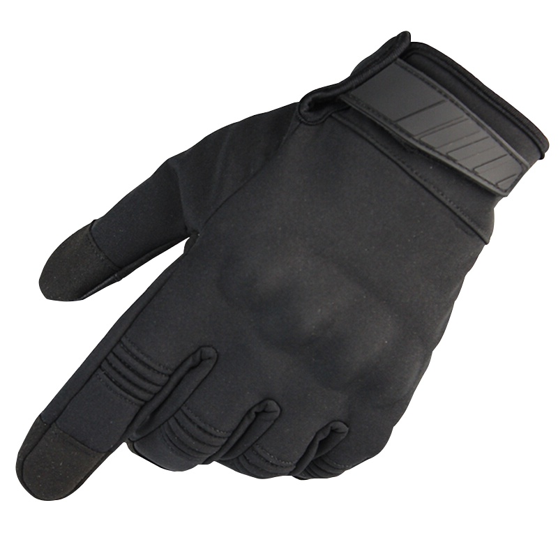 海斯迪克 HKW-83 防风防水战术保暖手套 户外摩托车触屏手套防滑防护耐磨手套 防风防水保暖手套 XL黑色