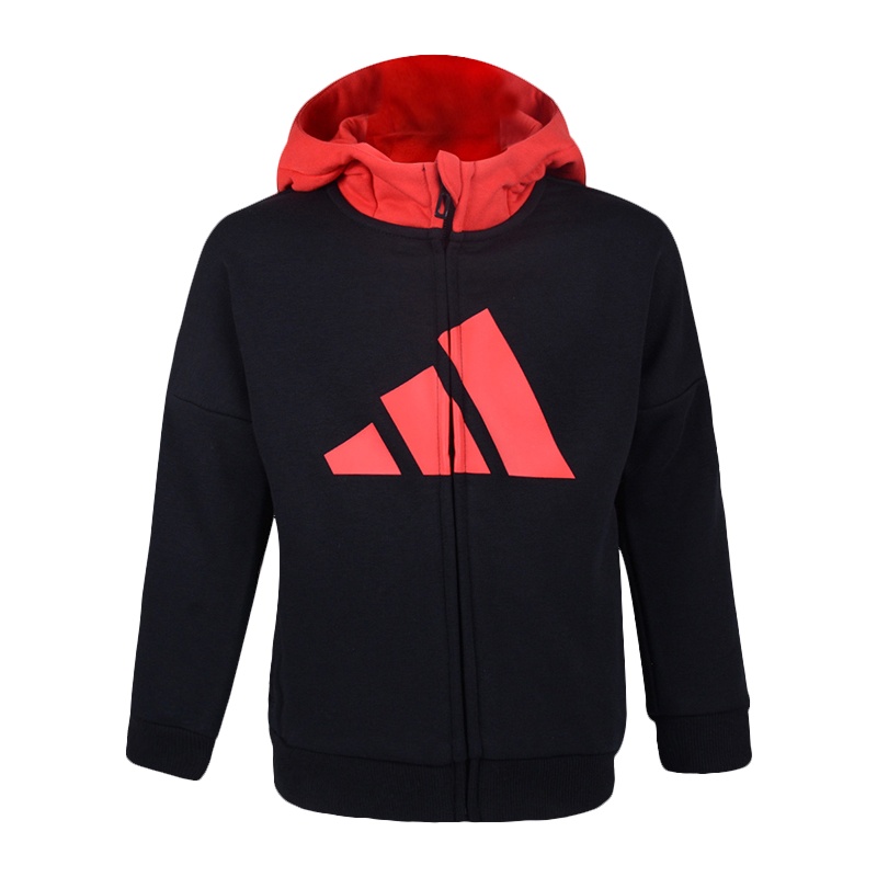 阿迪达斯adidas2020春男小童针织连帽夹克FN0925