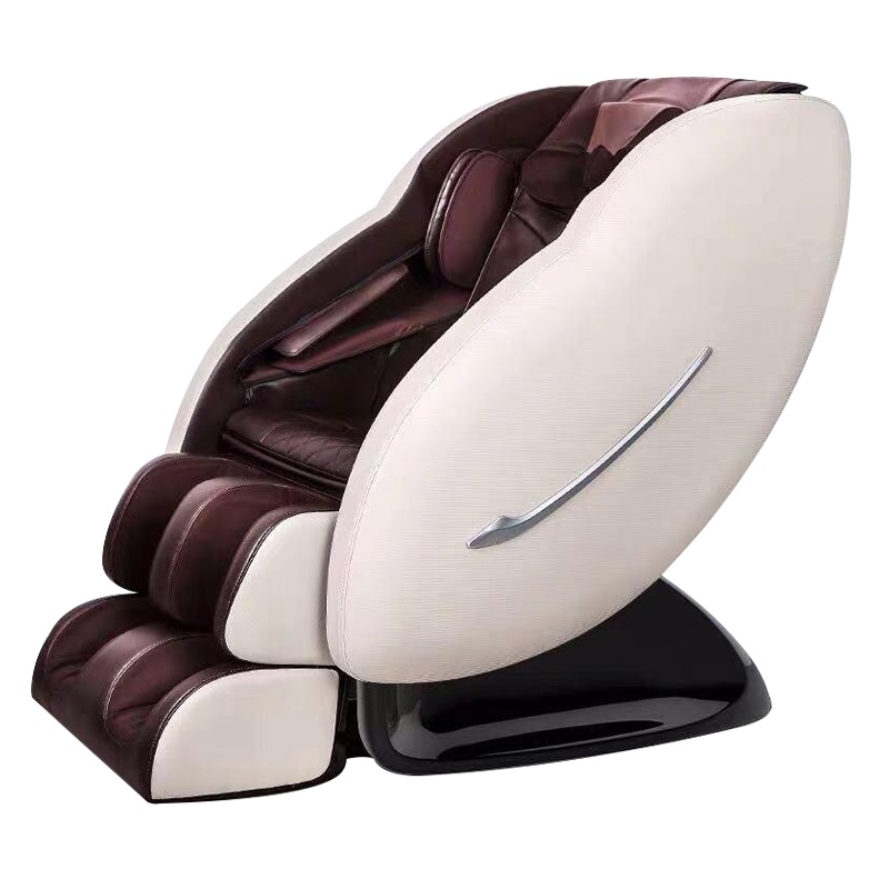 AUX/奥克斯豪华智能按摩椅8210C家用全身全自动太空豪华舱小型多功能电动沙发深V零重力颈椎肩腰揉捏按摩器 白咖色