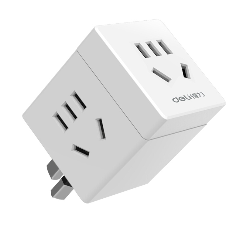 得力(deli)英标转国标 旅行插座 电源转换器 转换插头(英国、中国香港、新加坡等) 一转三