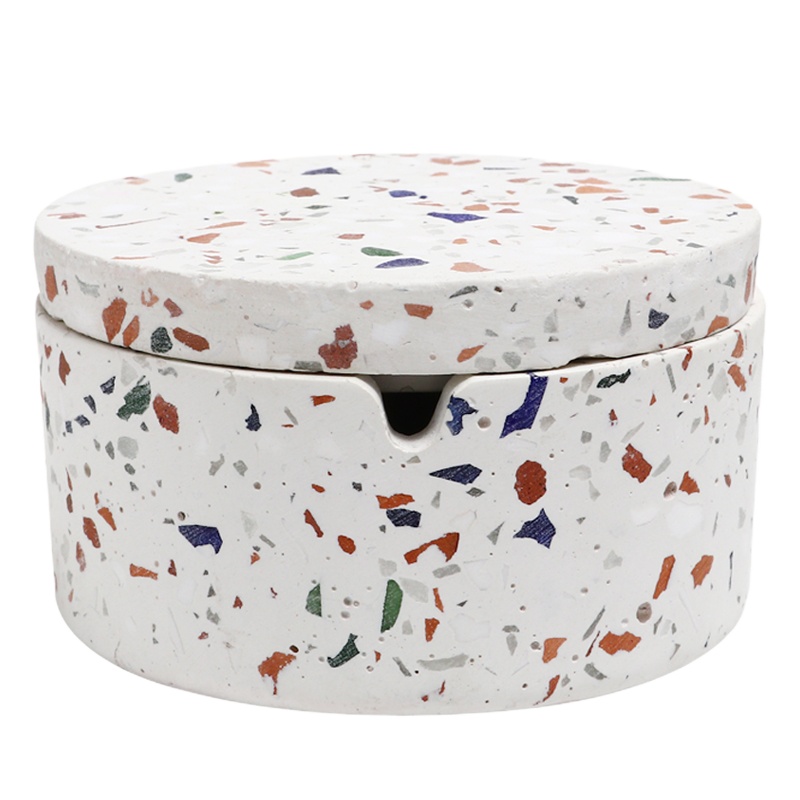 水磨石烟灰缸带盖北欧风简约时尚9.5cm*5cm(单位:个)