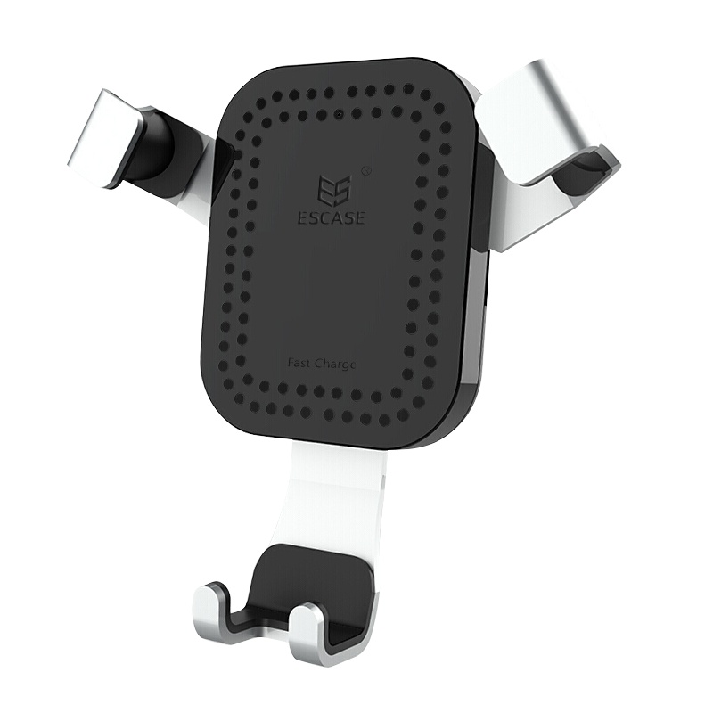ESCASE 车载无线充电器车载手机支架汽车用品出风口全自动试用于苹果iphone11 Pro华为小米三星手机F08黑色