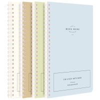 得力LA560-01JY 4本A5/60张乐素系列笔记本记事本线圈本螺旋软抄本子