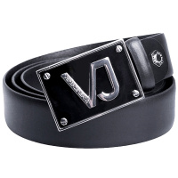 Versace Jeans范思哲VJ男士腰带商务休闲logo皮带【官网可验】