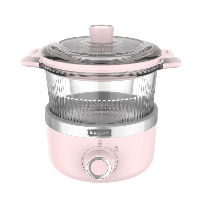 东菱(DonLim)电火锅家用火锅多功能 小型可视化煲炖汤 隔水燕窝电炖锅DL-9002 粉