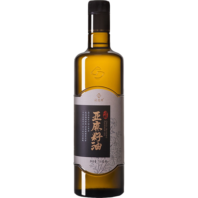 [中华特色]河北供销馆 欣奇典 亚麻籽油700ml 一级低温物理压榨胡麻油 食用油烹饪炒菜凉拌油 河北张家口特产