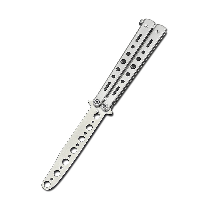 西户户外 厚黑白C27蝴蝶训练洞孔 折叠刀 新手入门 练习洞孔