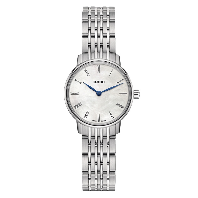 雷达(RADO)瑞士手表 晶璨系列商务优雅款 石英女表 27mm盘 贝母盘钢带 R22897943