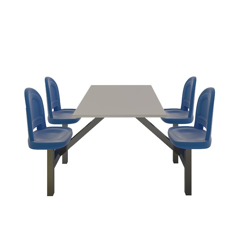 <万保>餐桌椅 学校工厂食堂快餐四人连体不锈钢餐桌椅组合