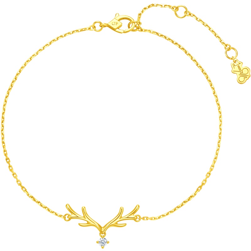 新款 周大福17916系列一鹿有你22K金手链NU2183送礼