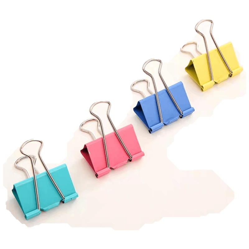 得力长尾夹 得力8553 8554 2筒装彩色长尾夹 反尾夹 燕尾夹 票夹子