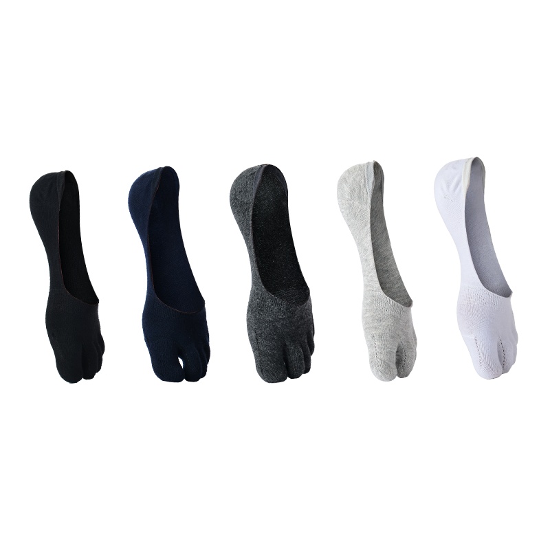 五指袜男纯色夏季薄棉袜短筒浅口袜防滑袜薄款短袜隐形船袜子wazi