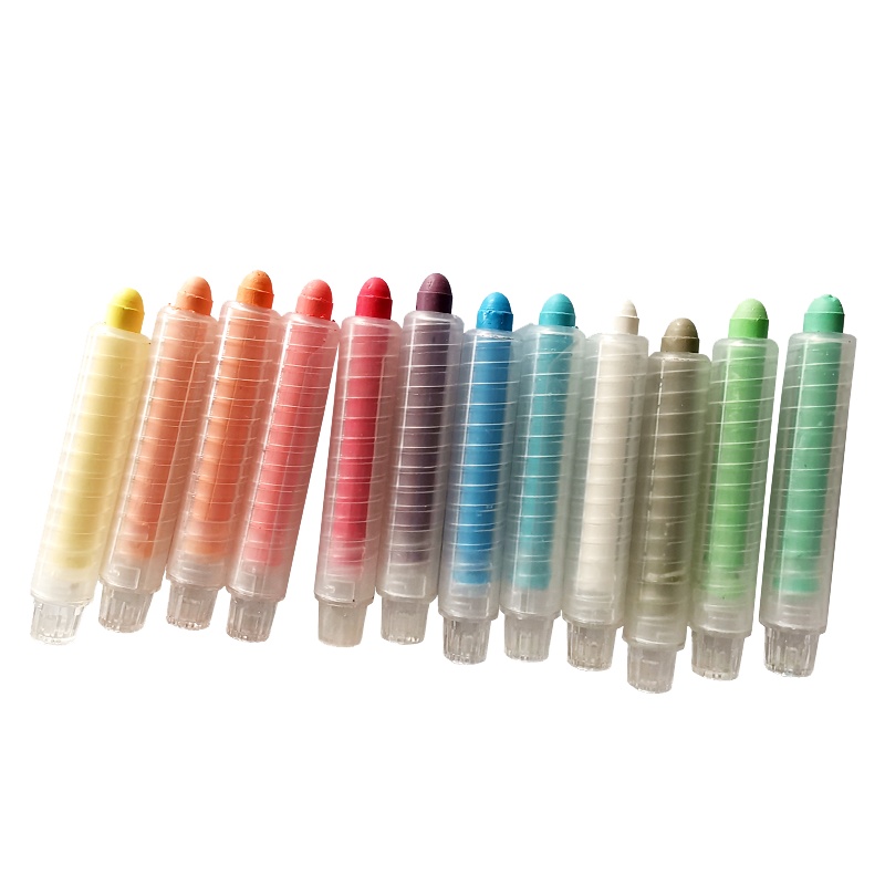 水溶 性无 尘粉 笔环 保儿童涂 鸦笔12色可 擦写黑 板笔无 毒粉 笔