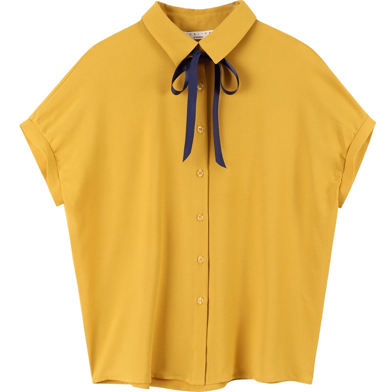 唐狮2019春夏新款短袖衬衫女韩版上衣洋气衬衣设计感小众半袖女装